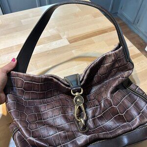 Croc Embossed Leather Dooney & Bourke Handbag
